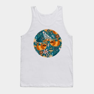 Happy Boho Sloth Floral Tank Top